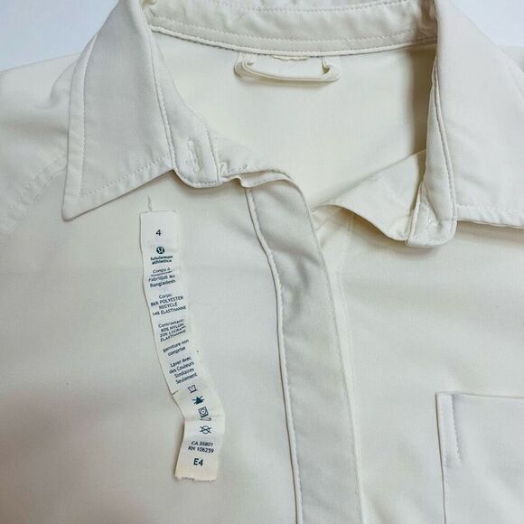 Lululemon Urbanite Button Down Shirt Ivory White Size 4 - Picture 7 of 12